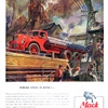 Mack Trucks Ad (November, 1943): Where Steel is King!... - Illustrated by Peter Helck