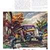 Mack Trucks Ad (September, 1945): Does your child ride a Bus to school? - Illustrated by Peter Helck