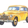 Москвич–401-424 (Второй вариант внешности​), 1949 – Рисунок А. Захарова / Из коллекции «За рулём» 1980-2