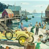 1912 Oldsmobile 'Autocrat' Roadster: New England Clambake - Calendar illustration by Kenneth Riley