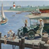1915 Dodge Touring Car: Down at the Pier - Calendar illustration by Kenneth Riley