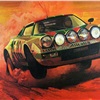 1976 East African "Safari Rally" — Won by Bjorn Waldegaard and Hans Thorszelius in a Lancia Stratos: Illustrated by William J. Sims