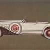 1930 Packard 734 Boattail Speedster — 'The White Knight': Artwork by Count Alexis de Sakhnoffsky