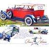 1929 Pierce-Arrow Model 133 Dual Cowl Phaeton / 1930 Pierce-Arrow Model B Roadster / 1931 Pierce-Arrow Club Brougham: Illustrated by Ken Dallison