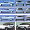Giugiaro's original renderings of the Etna, the top one was chosen. The others got a second lease on life when they became the Ford Maya showcar