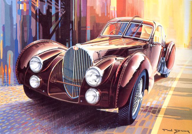 Bugatti T57SC Atlantic, 1938 - Illustration by Paul Bracq