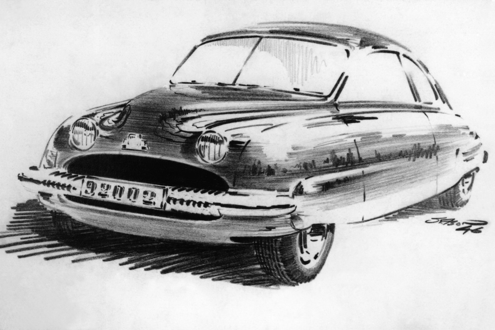 Saab 92002 Prototype – Design Sketch, 1946