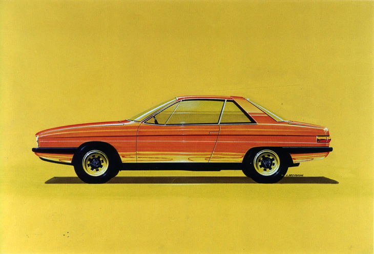 Lancia Gamma Coupe (Pininfarina), 1976 - Design Sketch by Aldo Brovarone