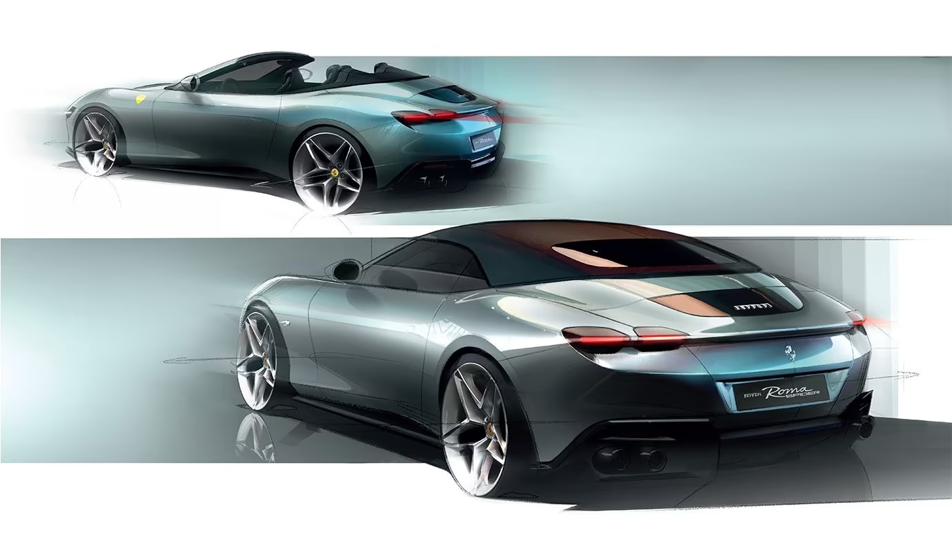 Ferrari Roma Spider, 2024 – Design Sketch