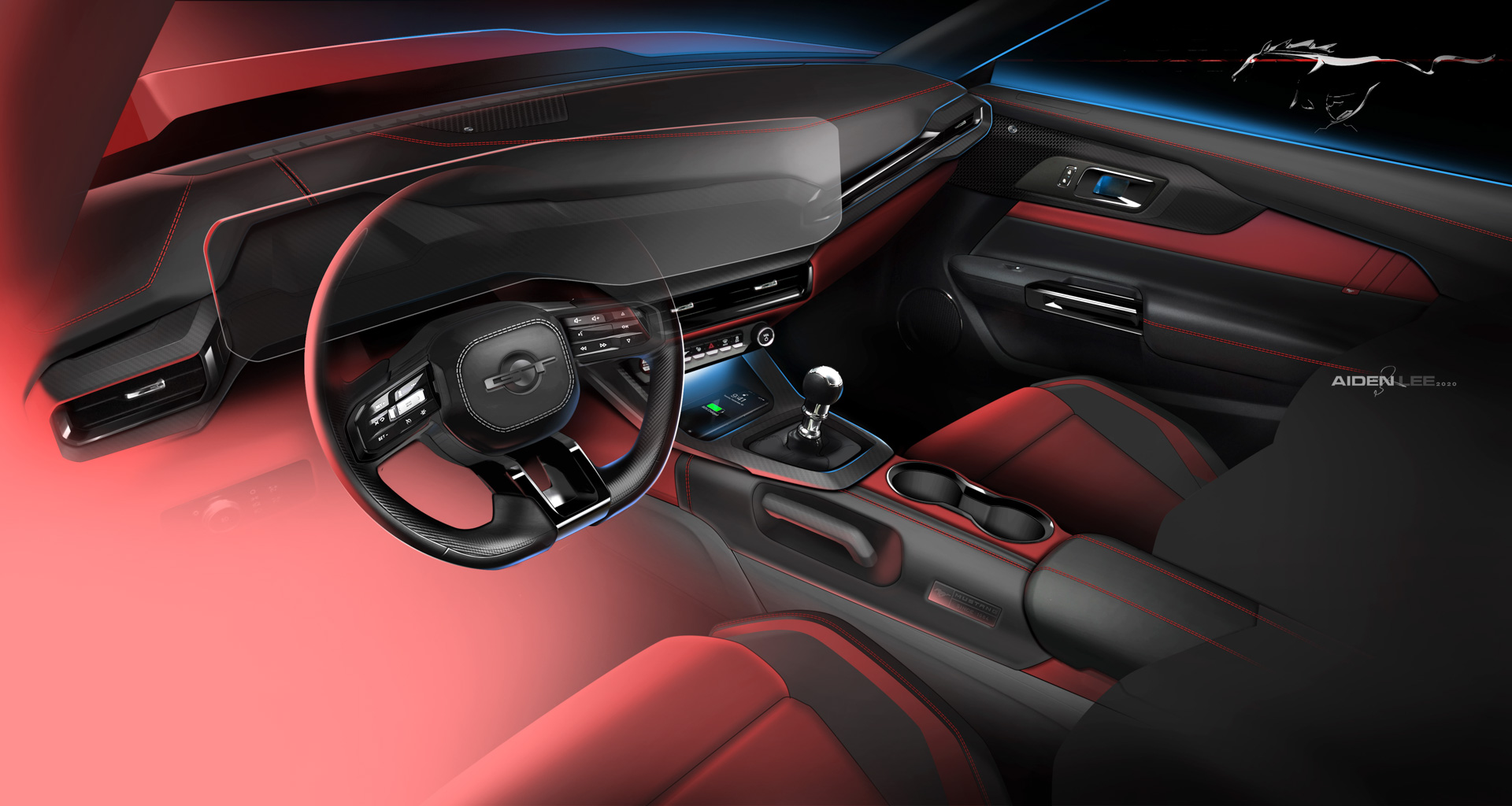Ford Mustang, 2024 – Design Sketch – Interior