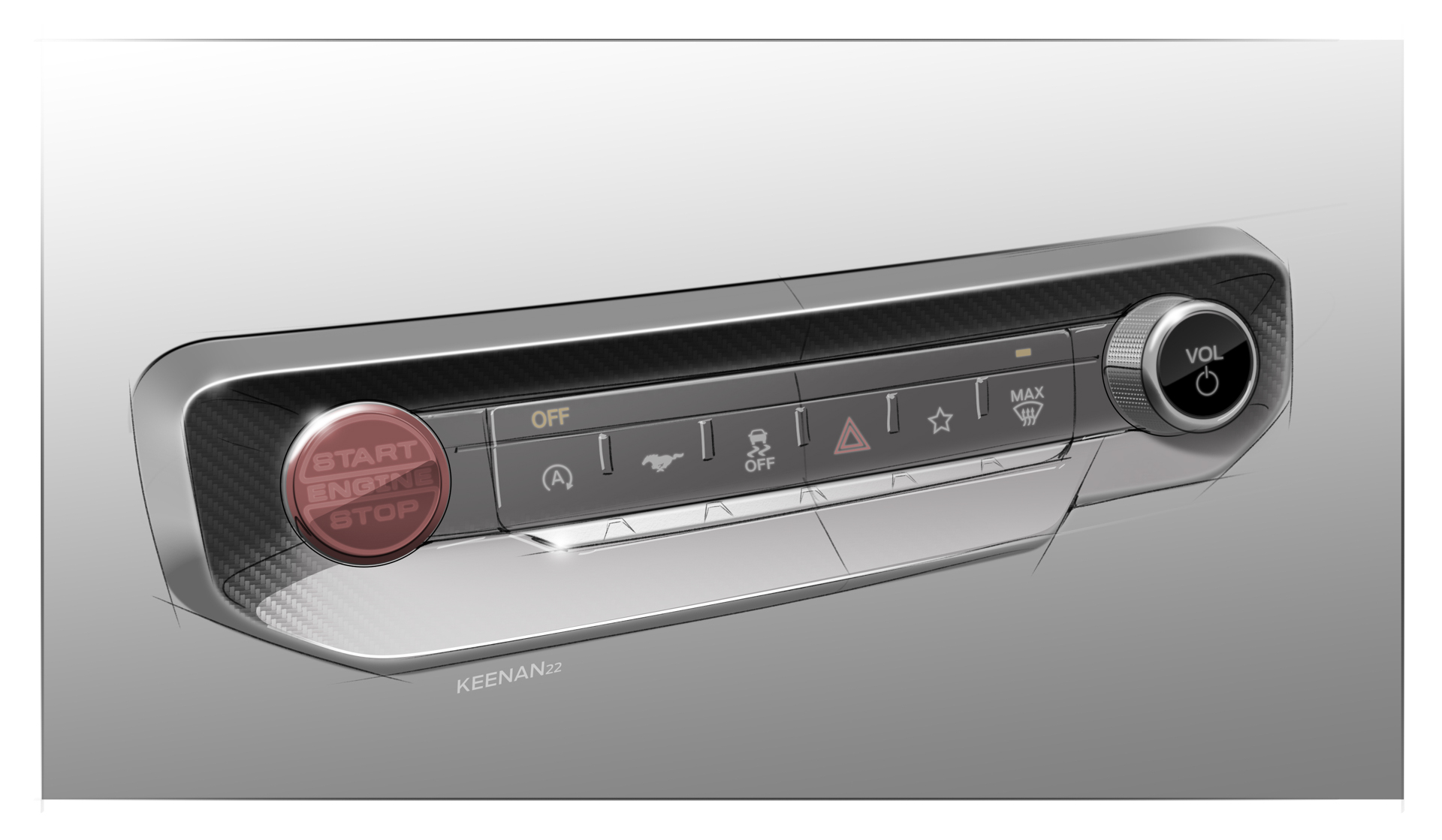 Ford Mustang, 2024 – Design Sketch – Interior