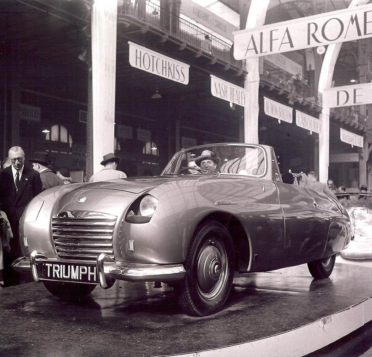 The British Triumph Roadster at the Paris Auto Show - Photo: Gordon Parks