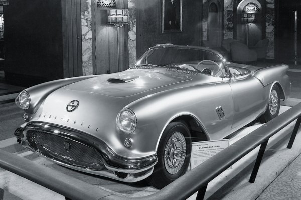 The original 1954 Oldsmobile F-88 on display at the Waldorf Astoria
