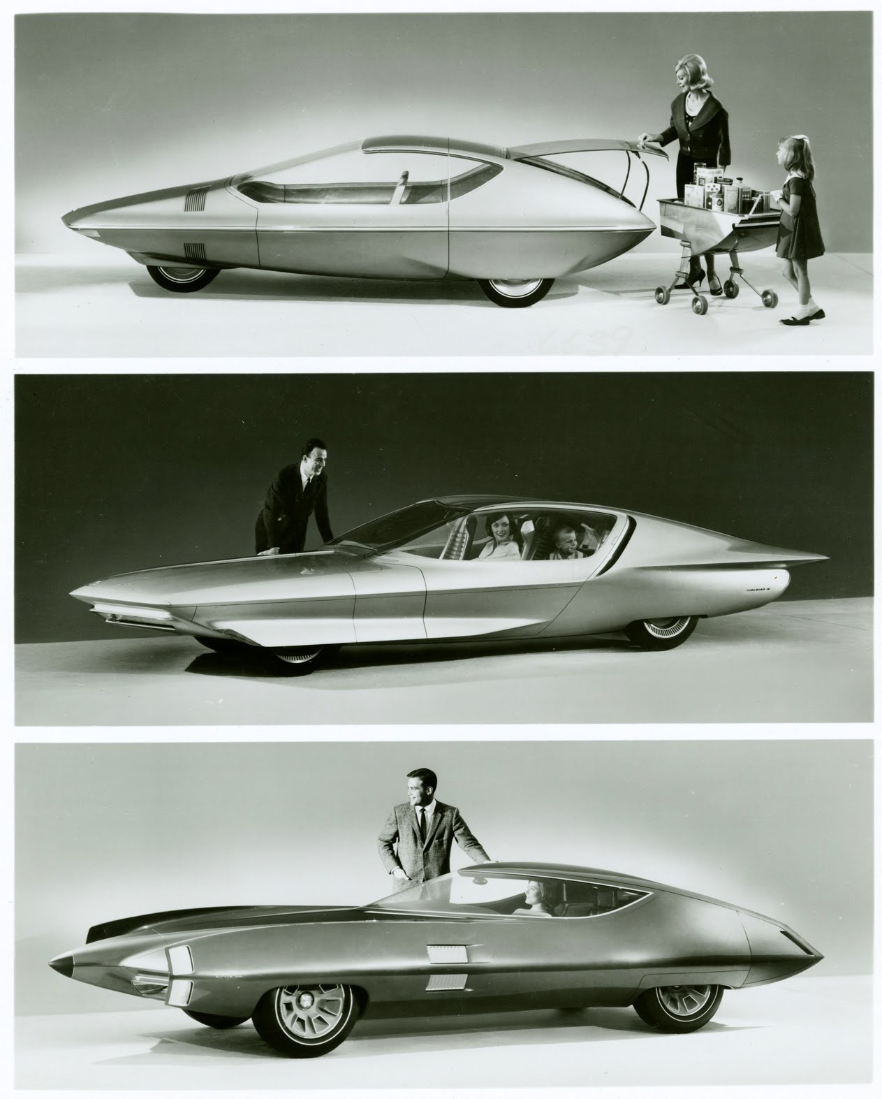 1964/65 Futurama GM Concepts: Runabout, Firebird-IV and Stilletto
