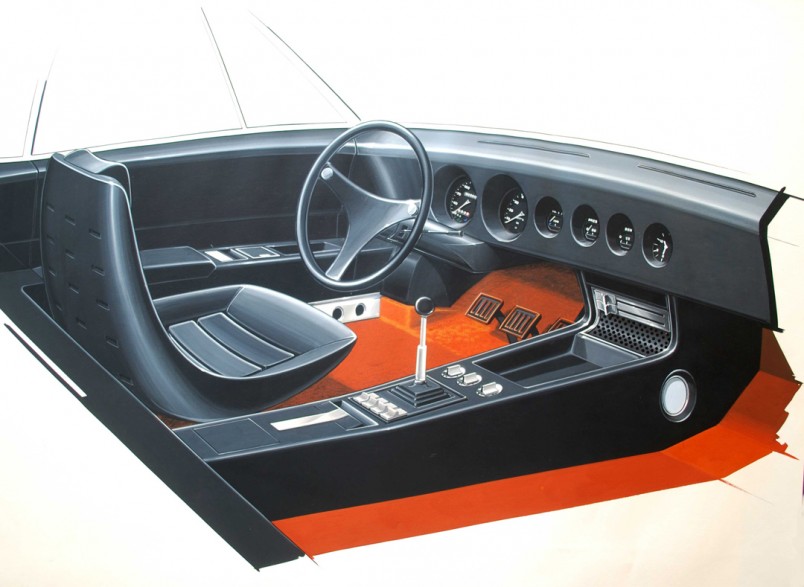 Autobianchi Coupe, 1968 - Interior Design Sketch