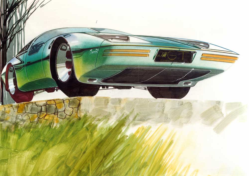Chevrolet XP-897GT Two-Rotor, 1973 - Design Sketch