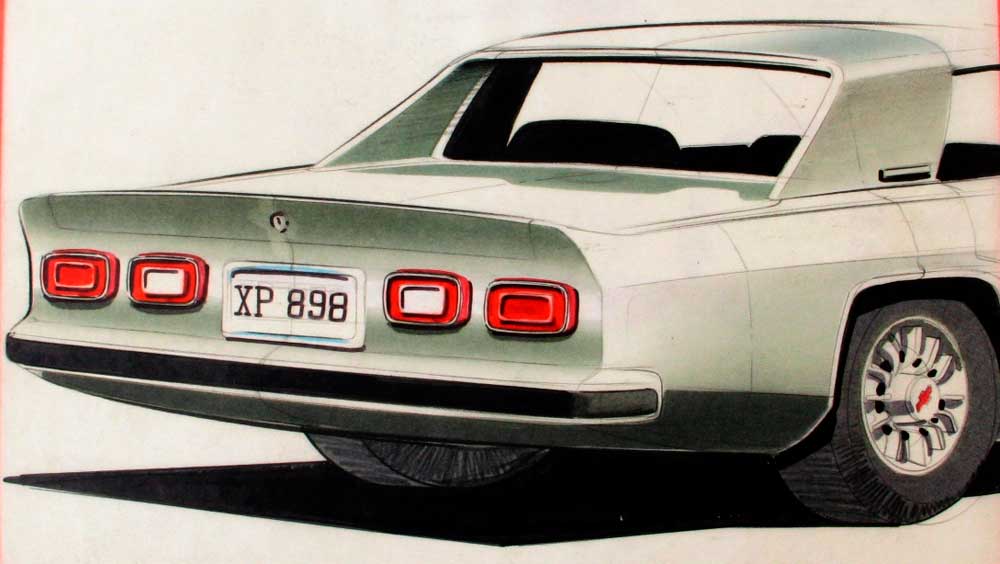 Chevrolet XP-898, 1973 - Sketch by Ron Will