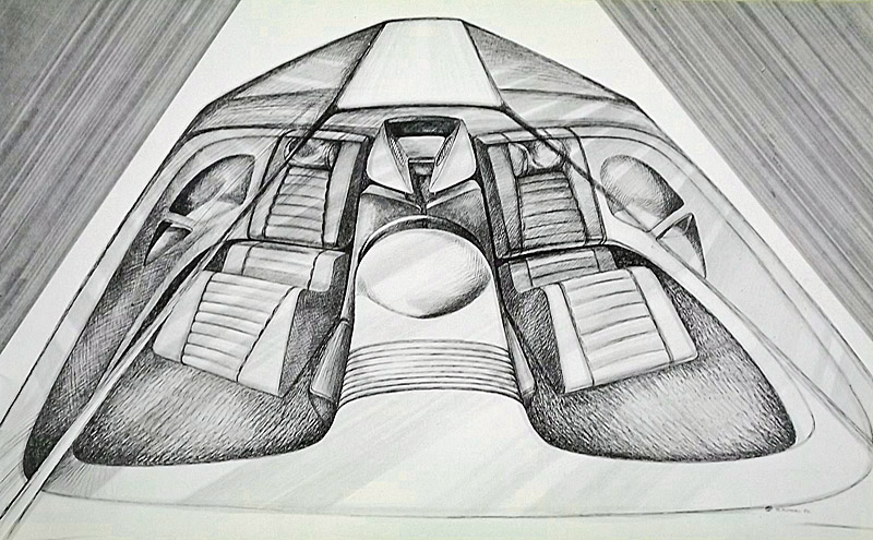 Citroen Karin, 1980 - Interior design sketch