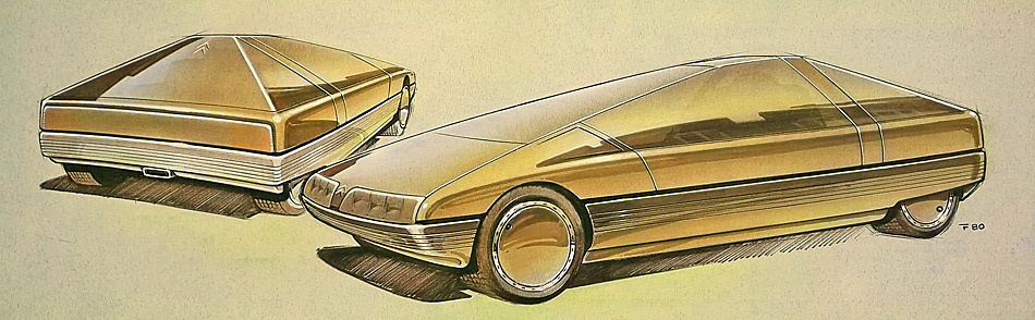 Citroen Karin, 1980 - Design sketch by Trevor Fiore