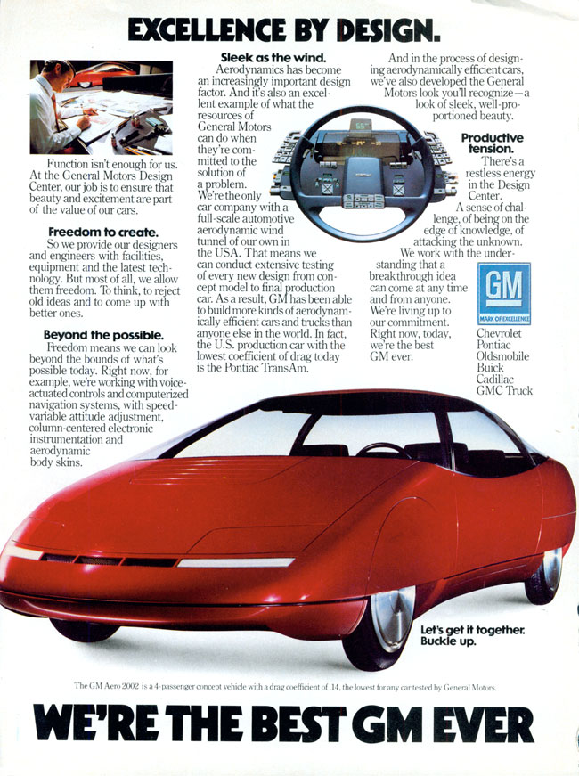 GM Aero 2002 Ad, 1985