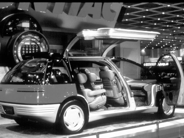Here's the '86 Trans Sport on display at that year's North American International Auto Show in Detroit. The futuristic concept van was light years ahead of the competition and showed Pontiac was indeed capable of technical and design innovation, even in a minivan.
