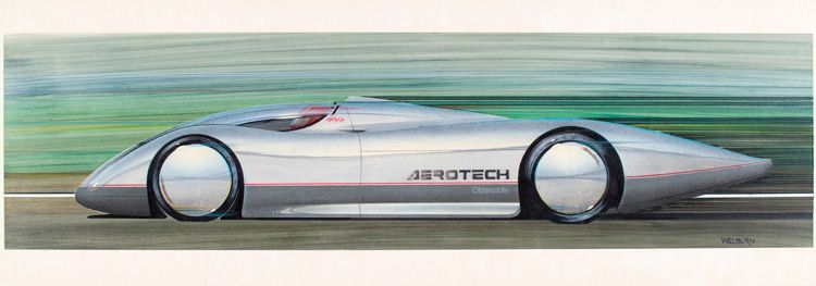 1987 Oldsmobile Aerotech Concept Long Tail Sketch 