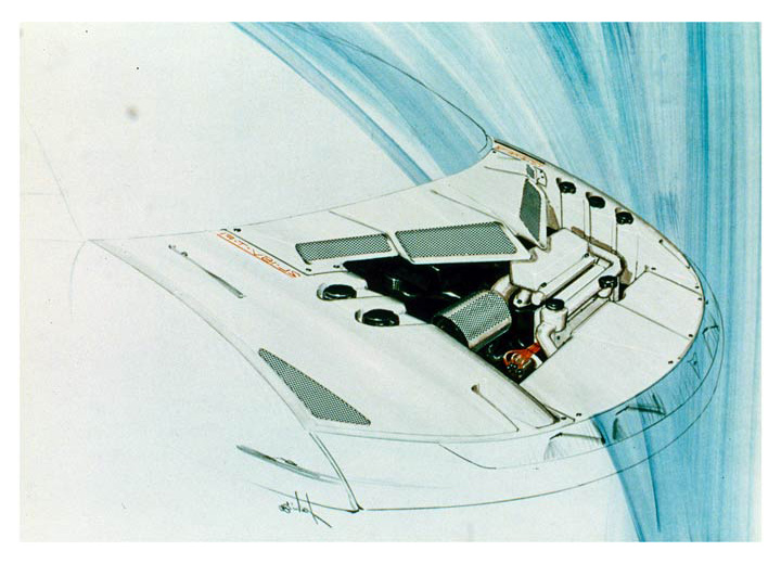 Pontiac Pursuit Concept, 1987 - Design Sketch - Engine