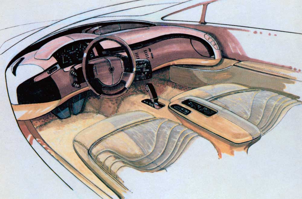 Cadillac Voyage Concept, 1988 - Interior Design Sketch