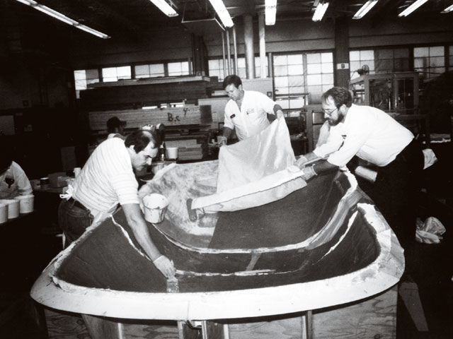 Body panels for the Stinger are laid up in carbon fiber using molds pulled from the full-size styling buck. This is a faster and more cost-effective way of building a one-off machine than using traditional steel body stampings.