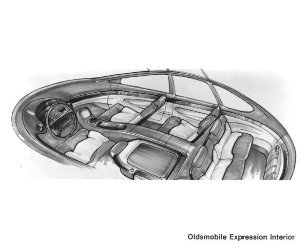 Oldsmobile Expression, 1990 – Design Sketch – Interior