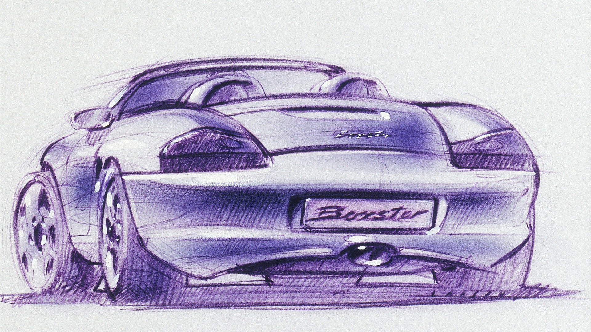 Porsche 986 Boxster, design sketch, 1992