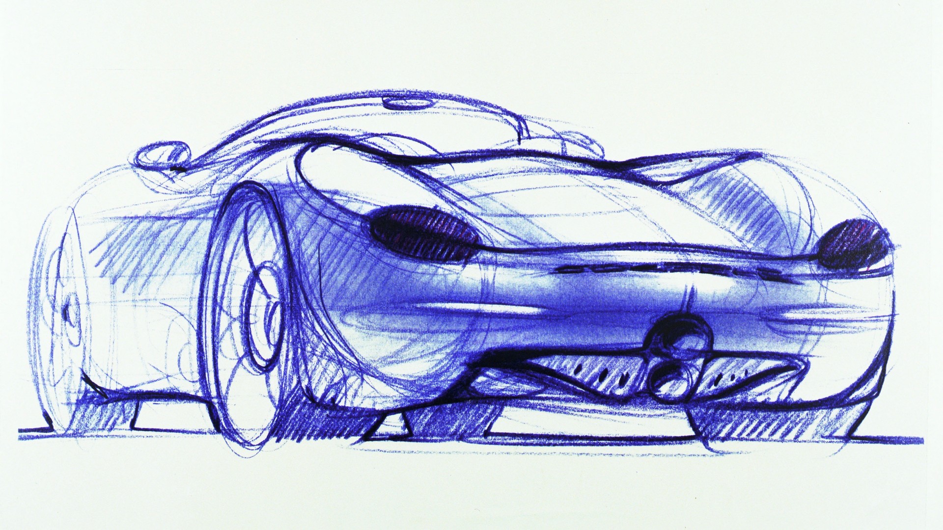 Porsche 986 Boxster, design sketch, 1992