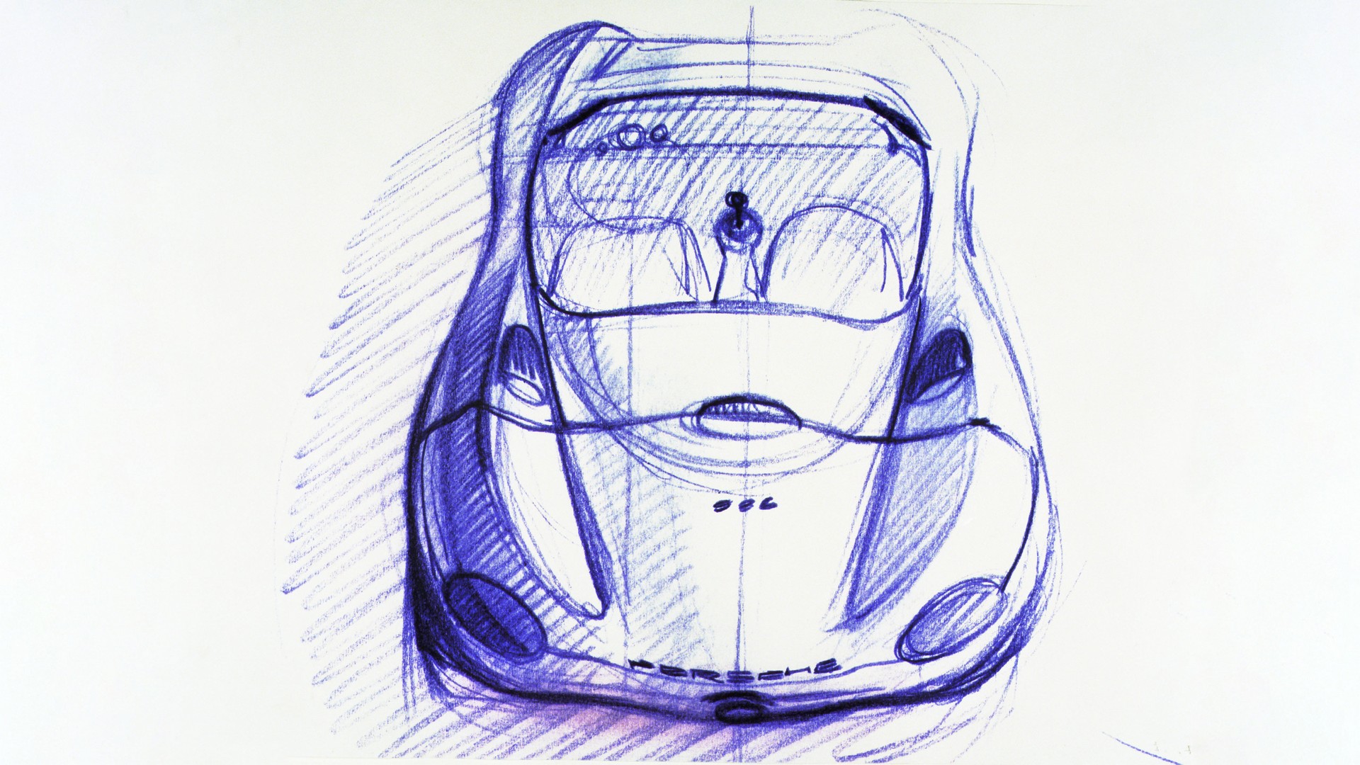 Porsche 986 Boxster, design sketch, 1992