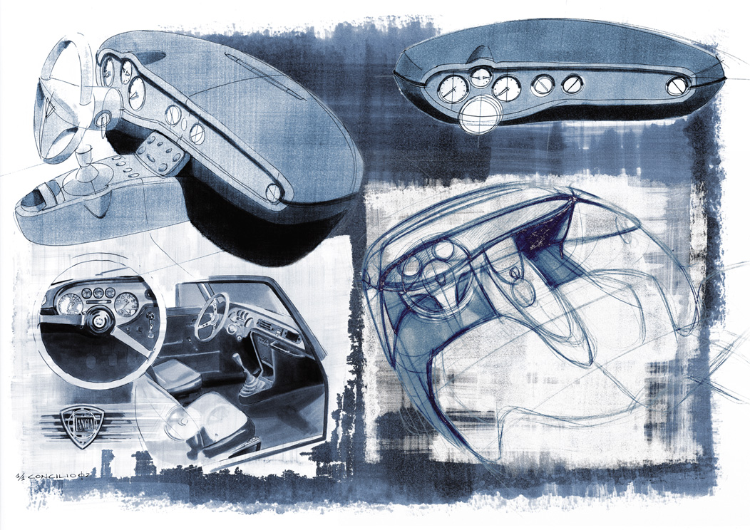 Lancia Fulvia Coupé, 2003 – Interior – Design Sketch