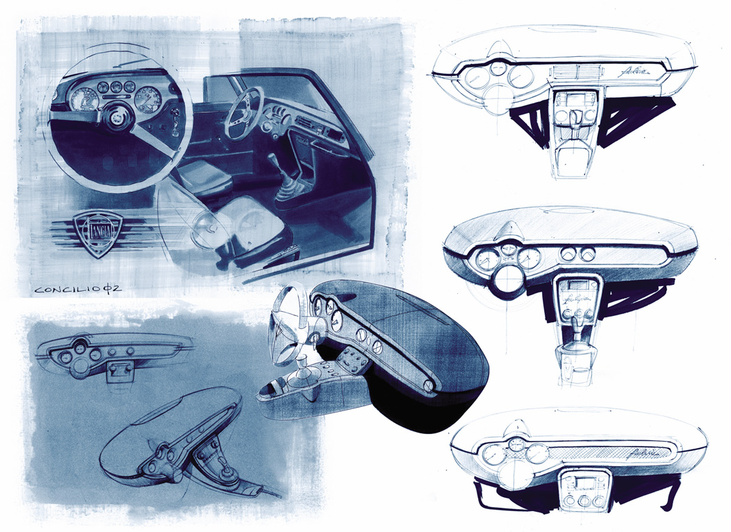 Lancia Fulvia Coupé, 2003 – Interior – Design Sketch