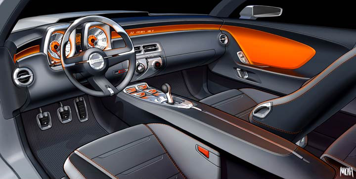 Chevrolet Camaro, 2006 - Interior Design Sketch