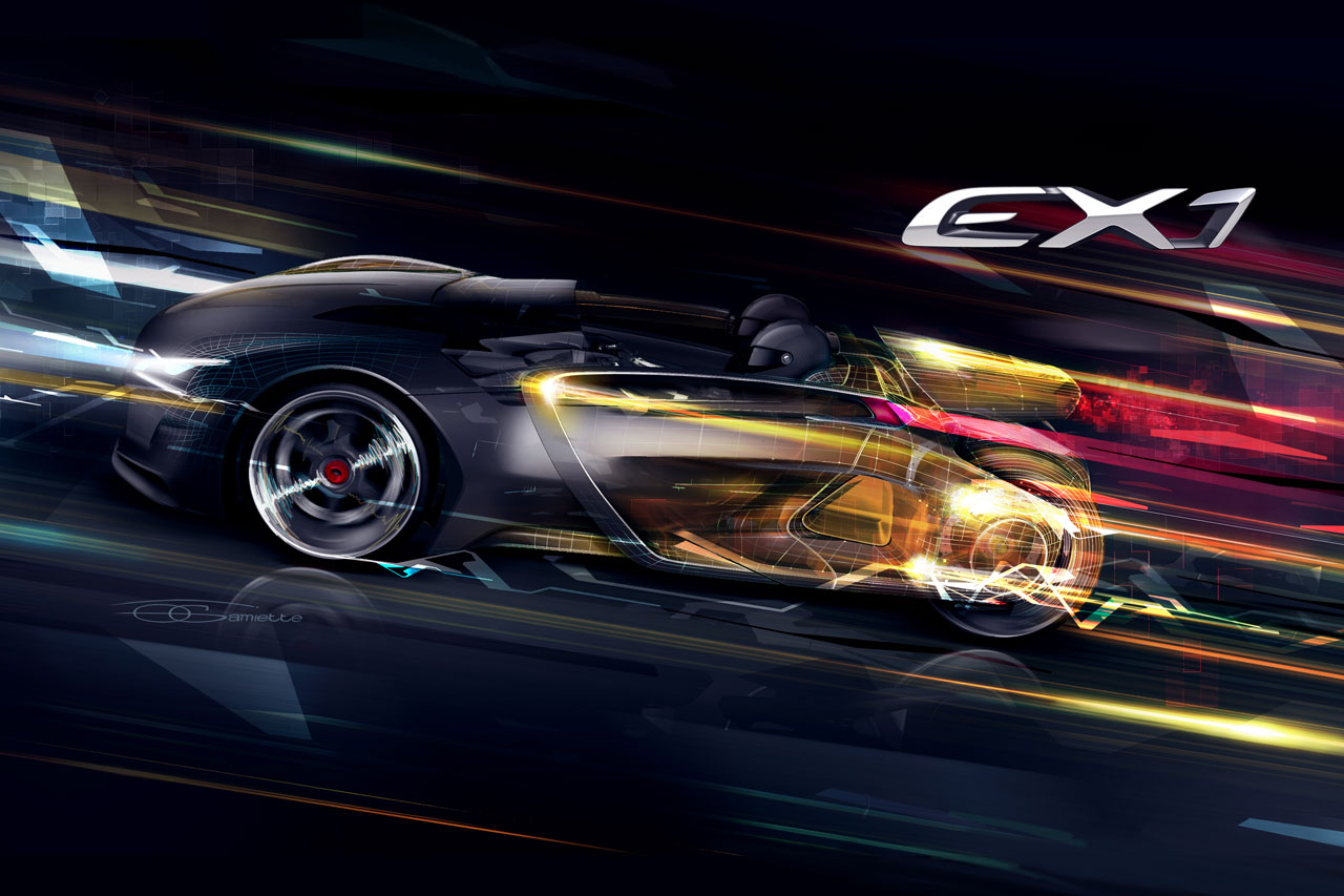Peugeot EX1 Concept Design Rendering by Olivier Gamiette