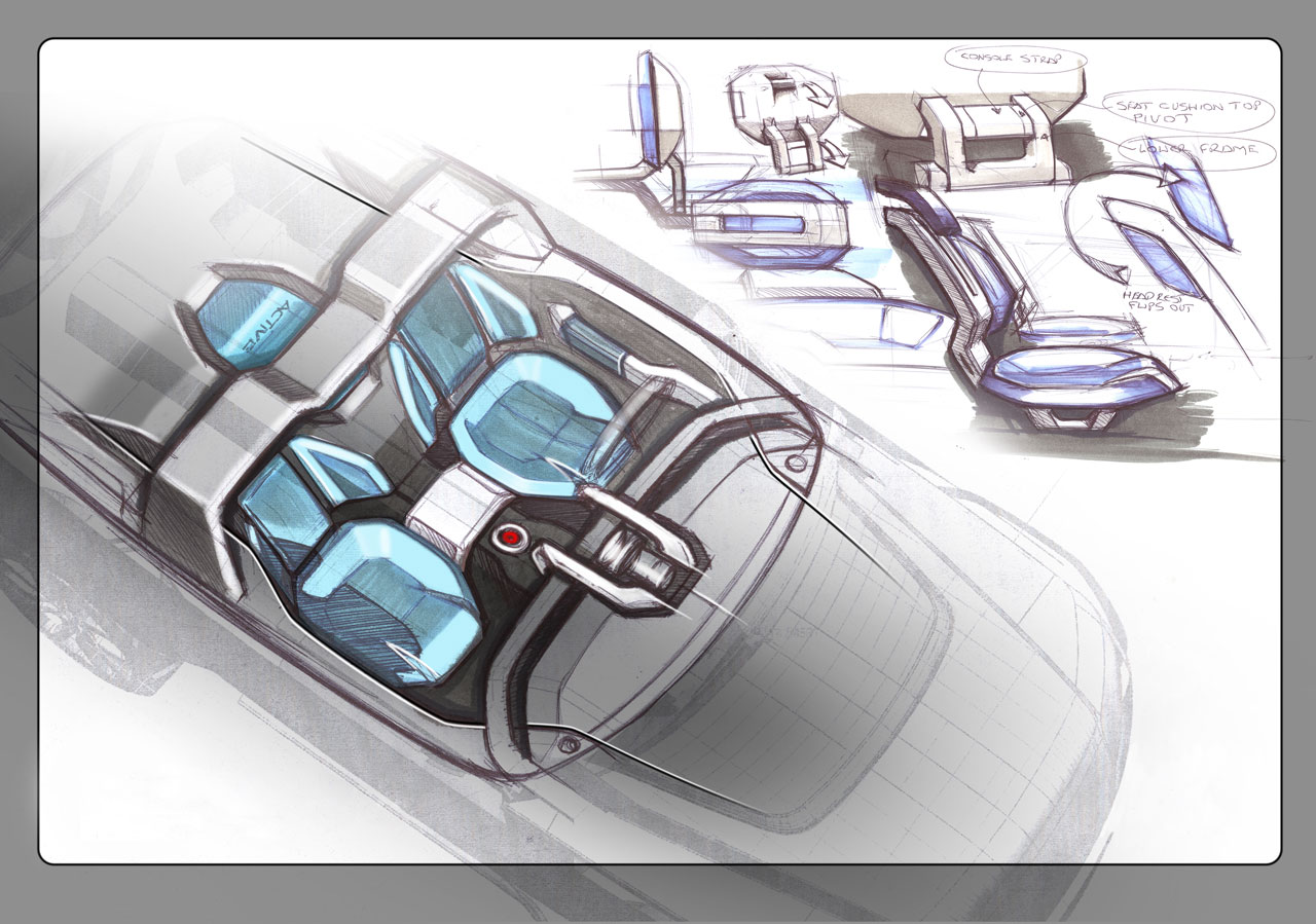 Land Rover DC100 Sport, 2011 - Interior Design Sketch