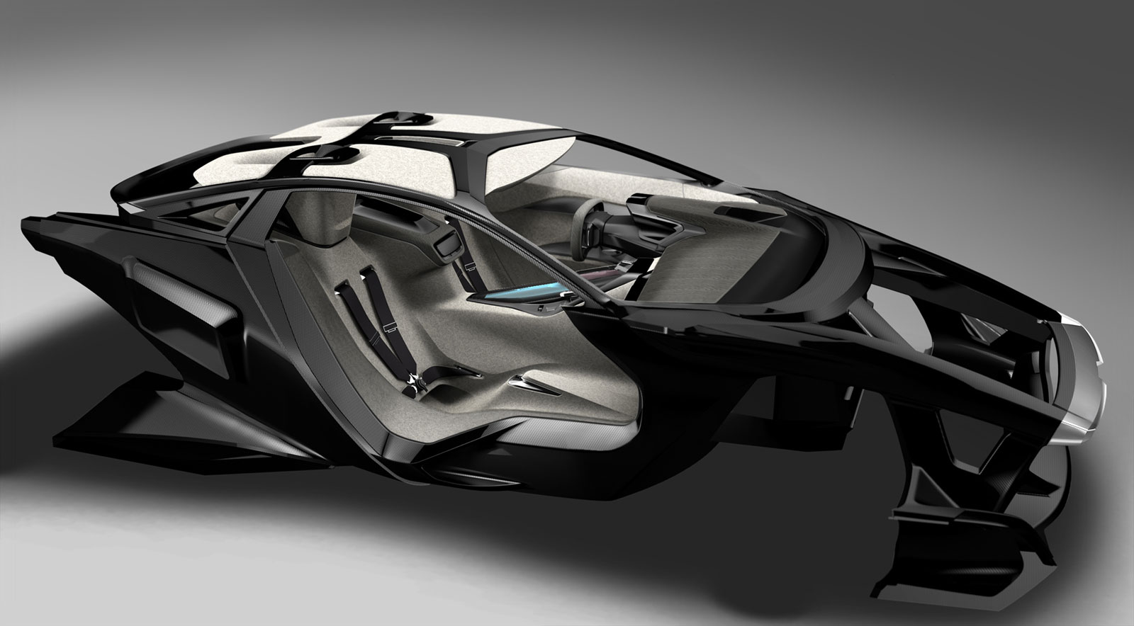 Peugeot Onyx, 2012 - Frame Structure 3D Rendering
