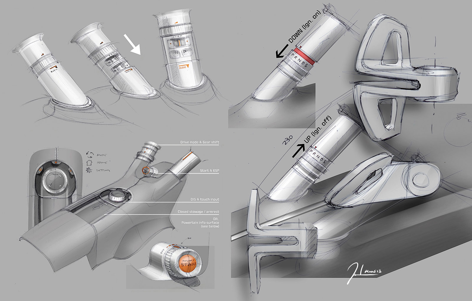 Kia Niro, 2013 - Interior Design Sketch
