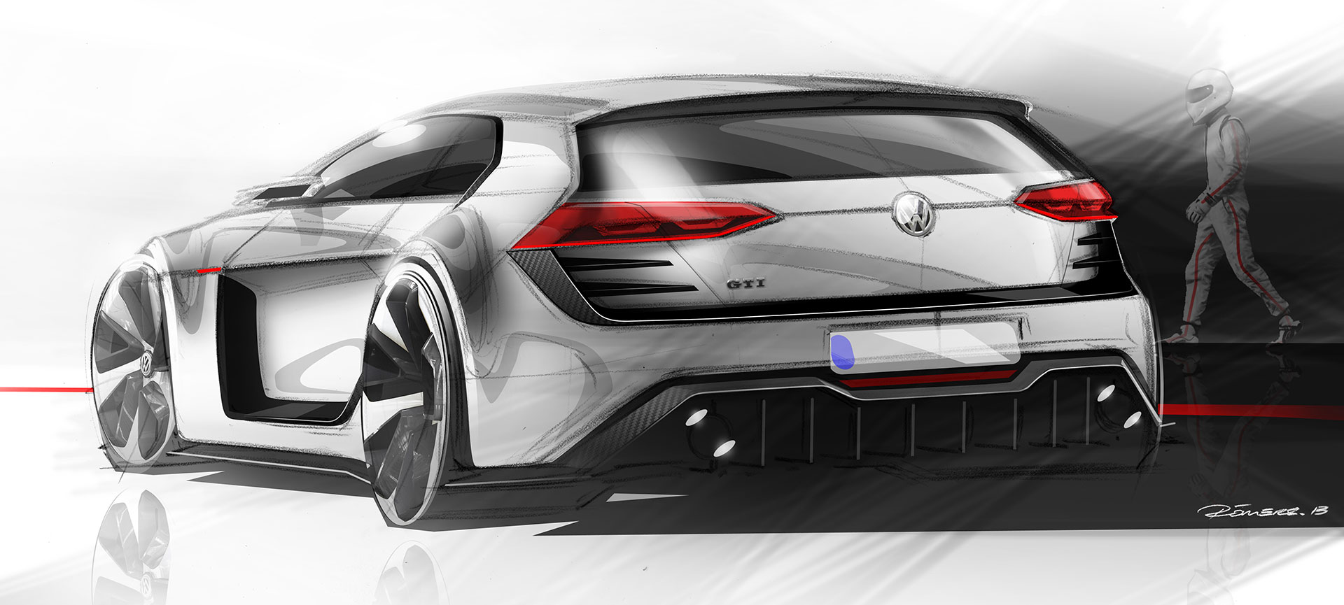 Volkswagen Design Vision GTI, 2013 - Design Sketch