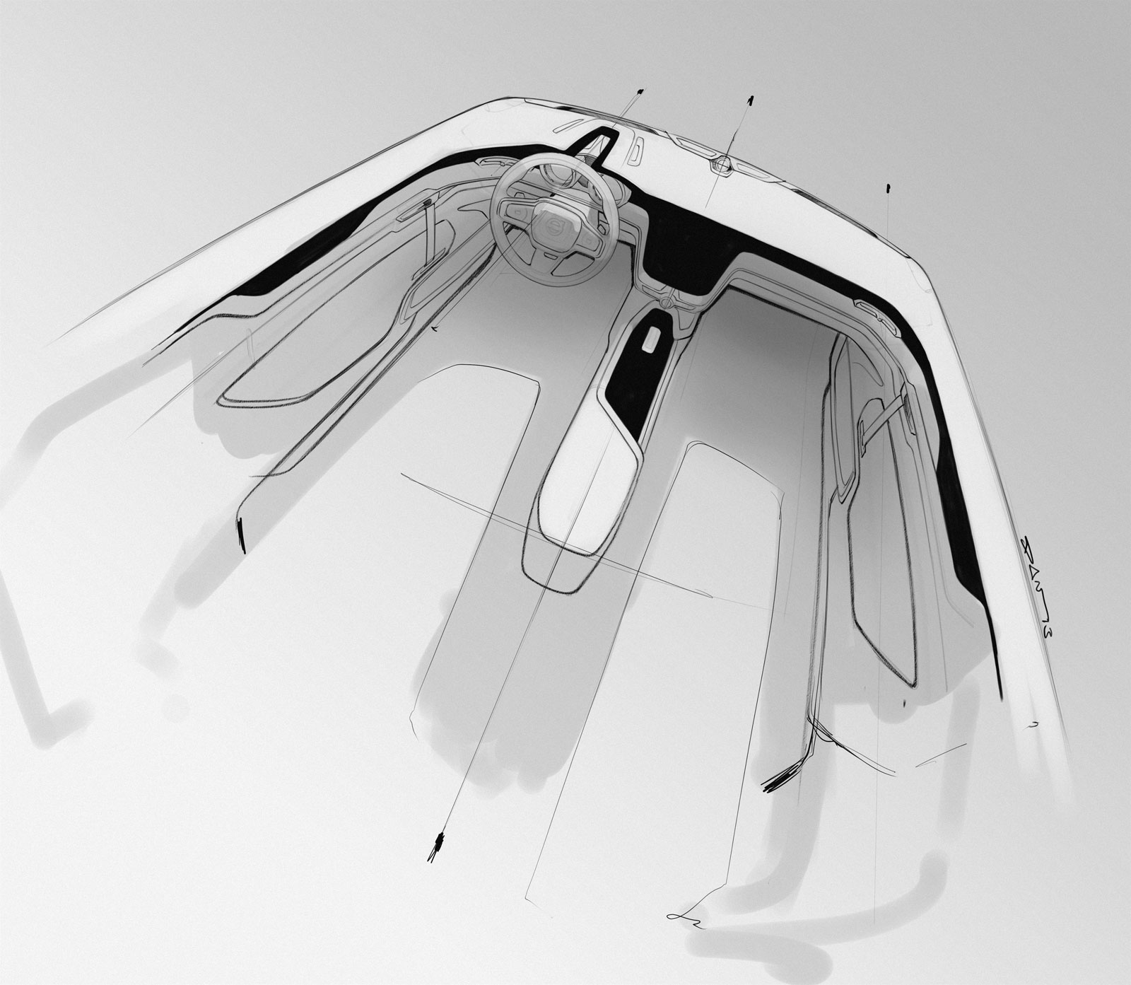 Volvo Concept Coupe, 2013 - Interior Design Sketch