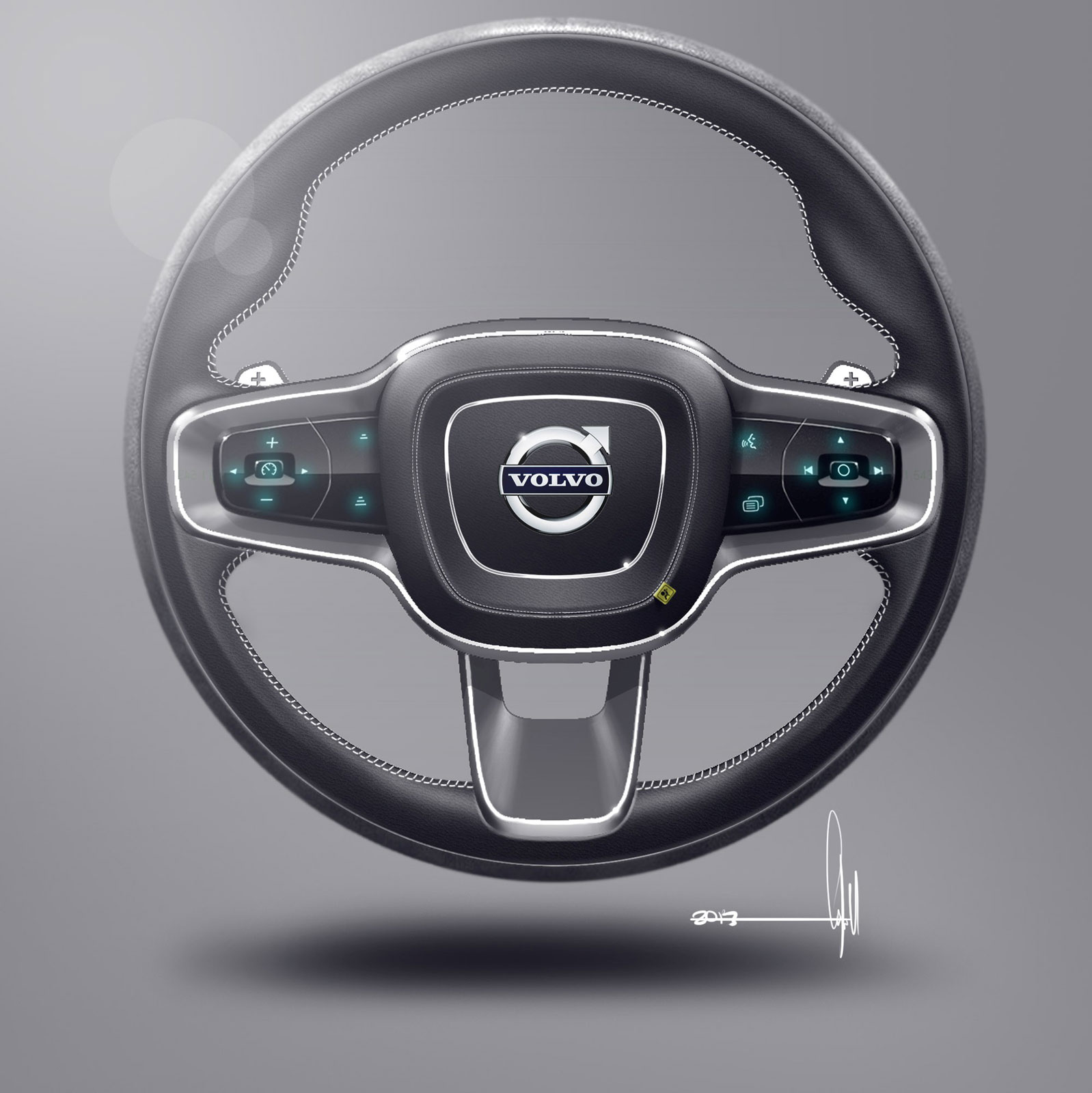 Volvo Concept Coupe, 2013 - Interior Design Sketch - Steering Wheel