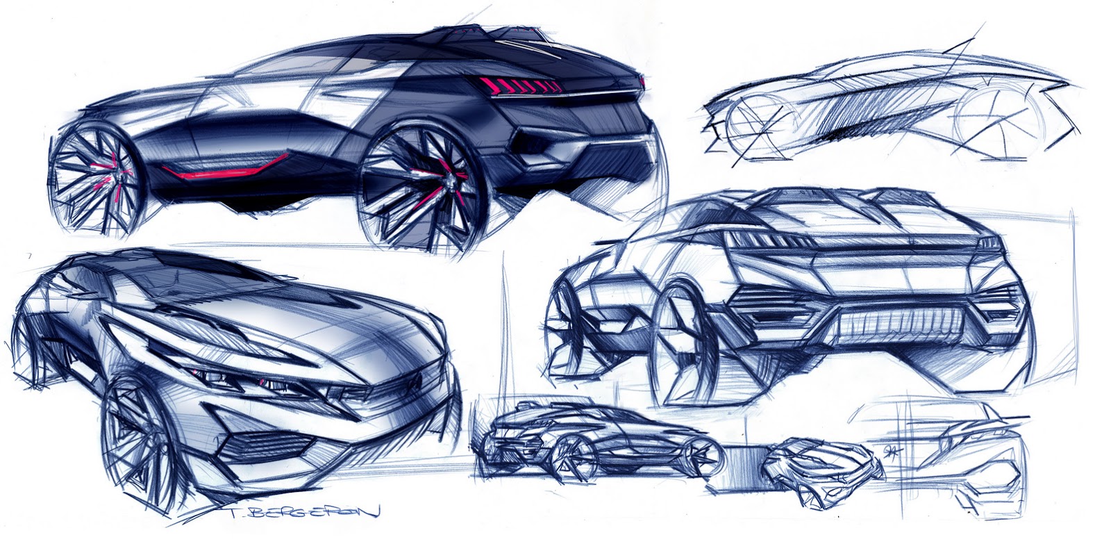 Peugeot Quartz Concept, 2014 - Design Sketches