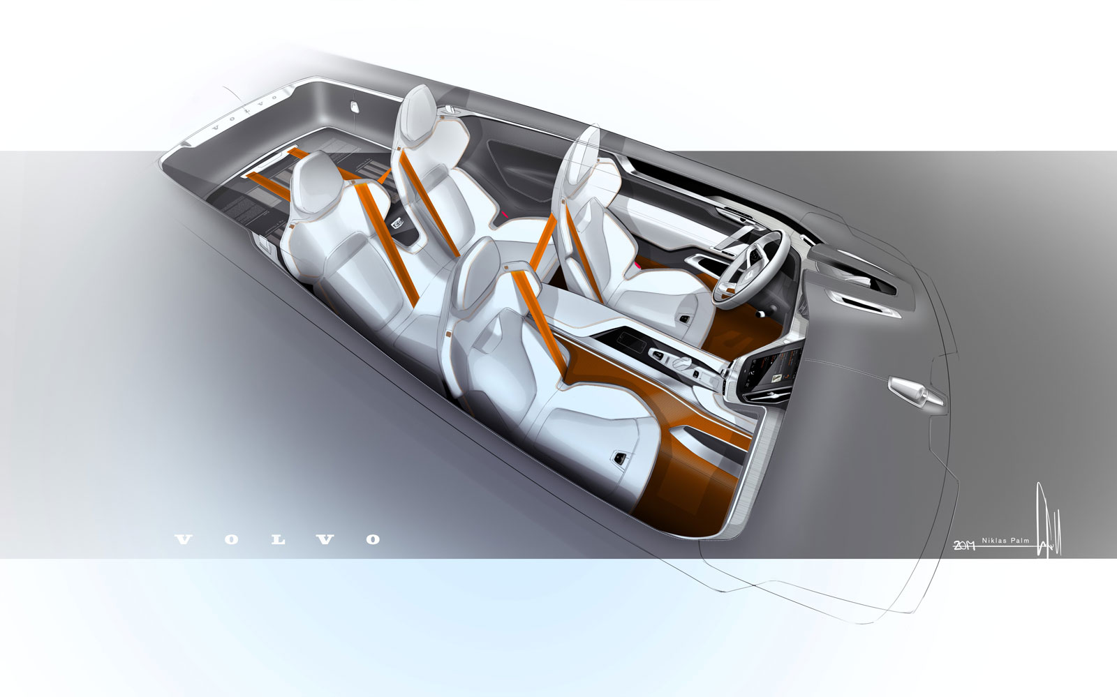 Volvo Concept Estate, 2014 - Interior Design Sketch