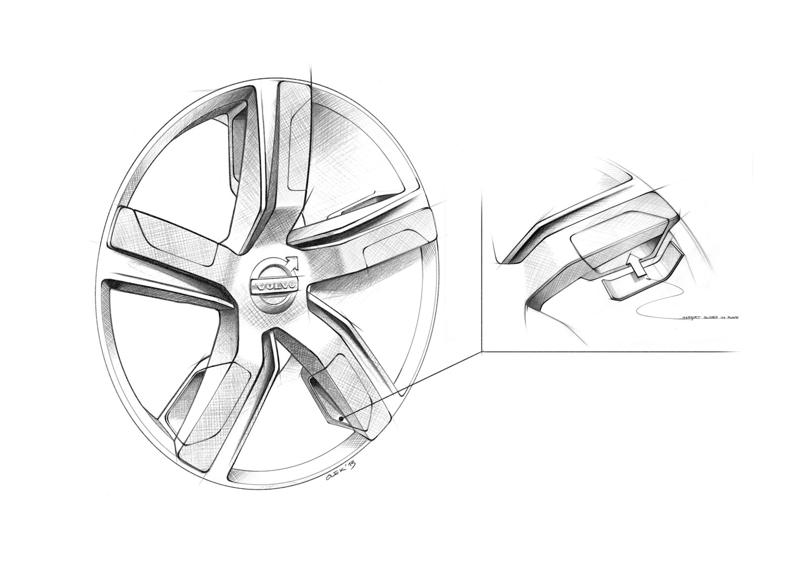 Volvo Concept XC Coupe, 2014 - Wheel Design Sketch 