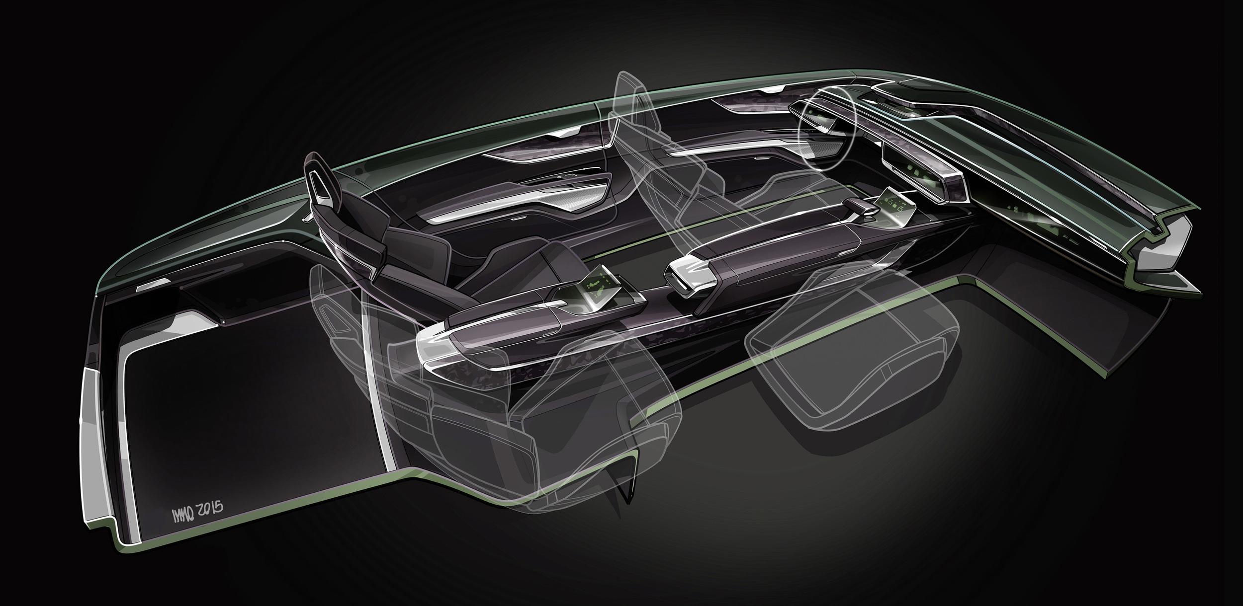 Audi Prologue Avant Concept, 2015 - Interior Design Sketch