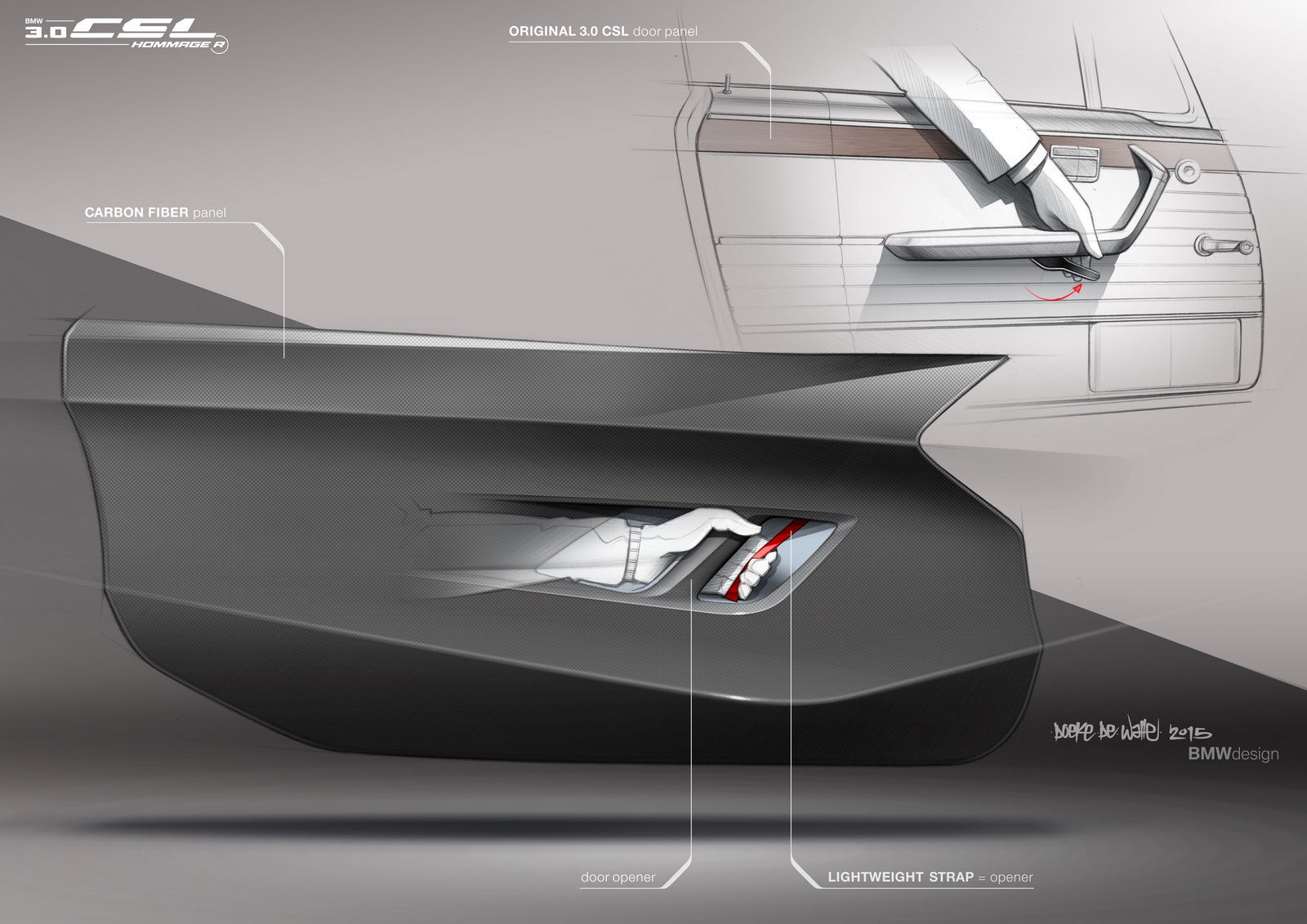 BMW 3.0 CSL Hommage R Concept, 2015 - Design Sketch