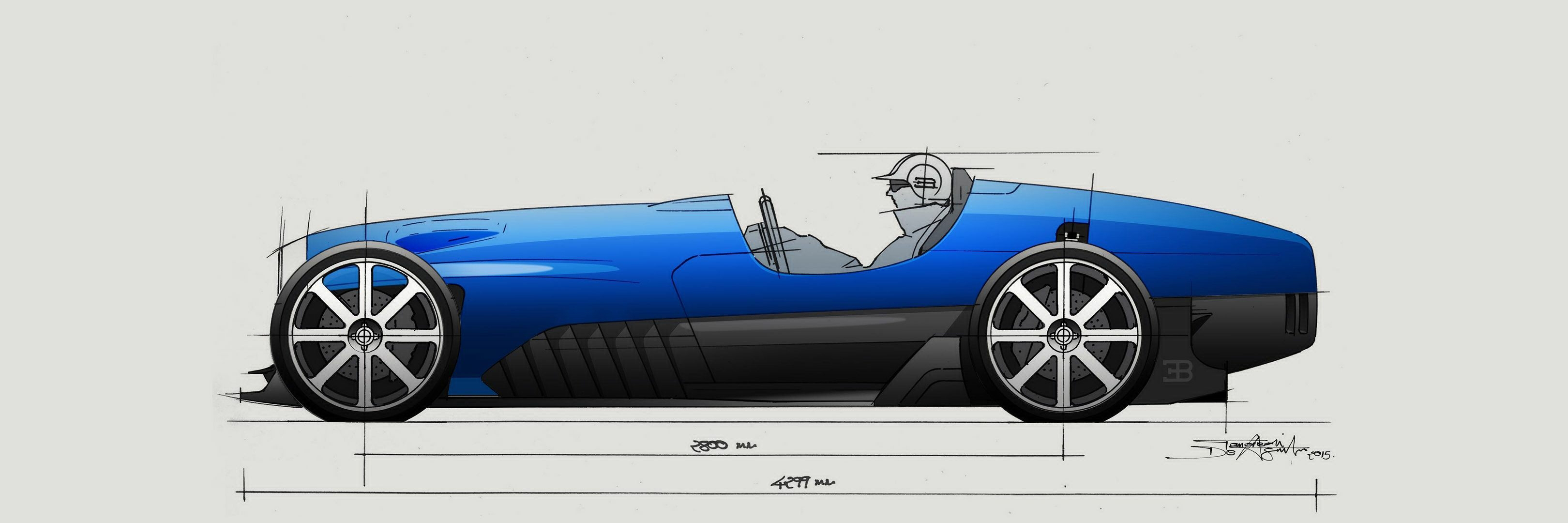 Bugatti Type 35D – Design Sketch by Tancredi De Aguilar, 2015