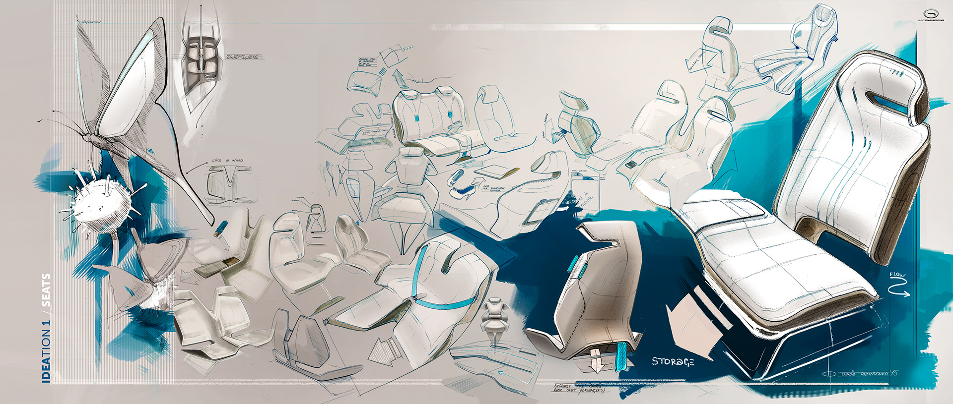 GAC i-Lounge Concept, 2015 - Interior Design Sketch by Daria Protsenko